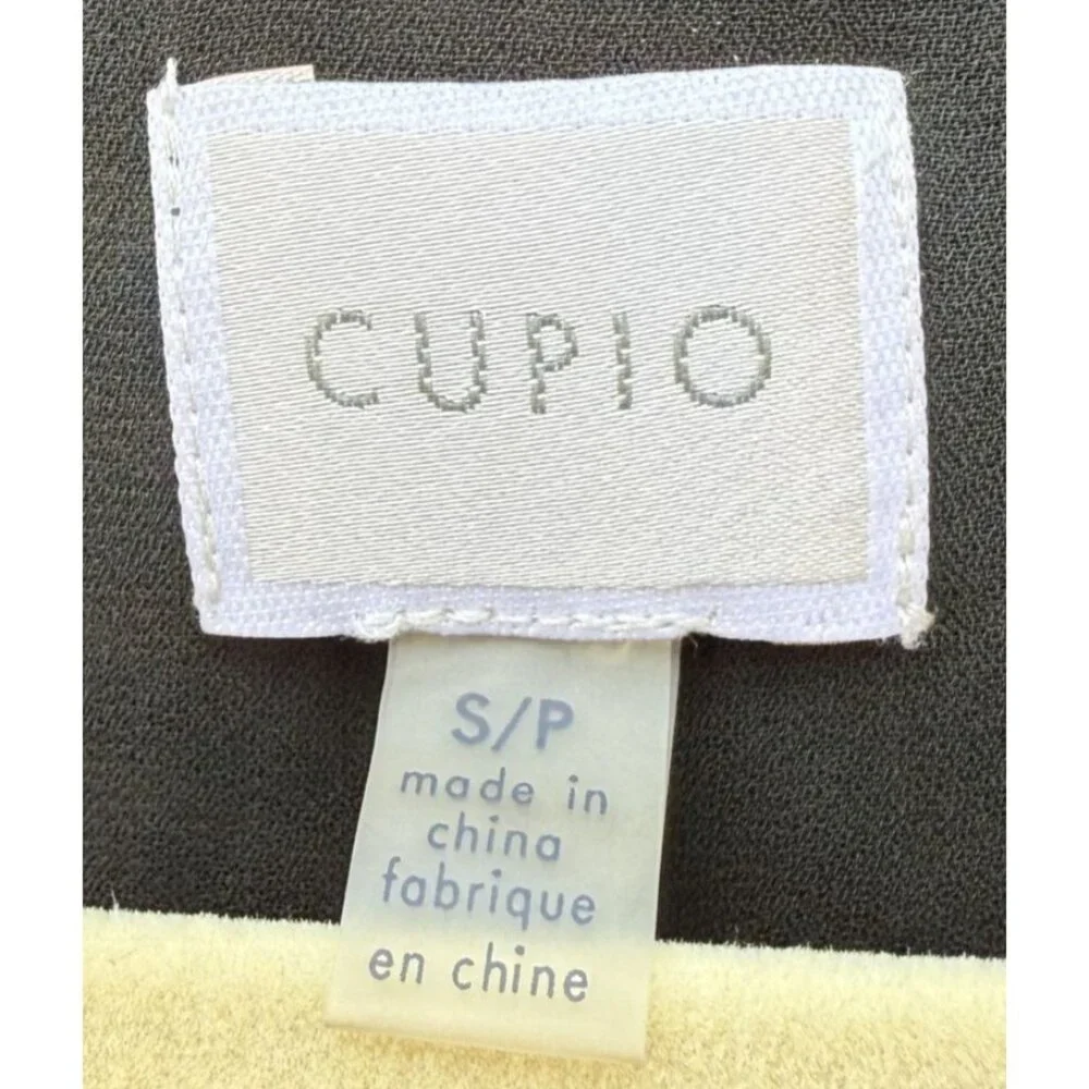 Cupio Black Tropical Floral Sleeveless Dress Tiered Hem S Breezy Flowy Womens - Picture 5 of 6